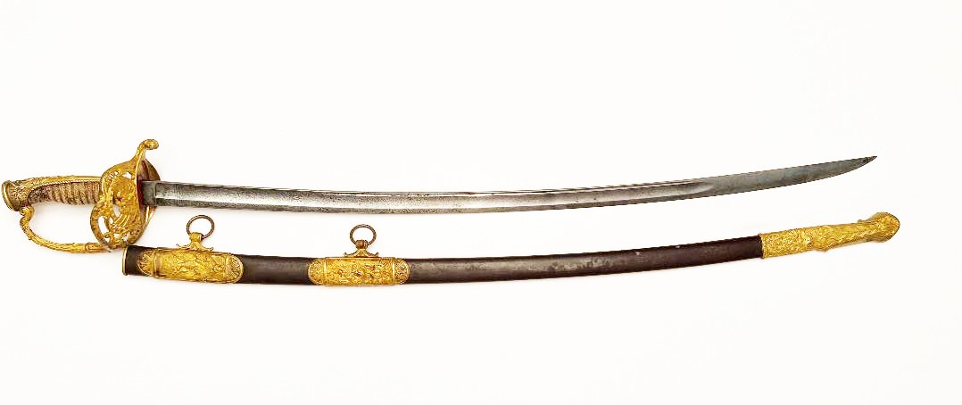 U. S. CIVIL WAR CAVALRY OFFICERS' SABER (PRESENTATION TO W. E. BRIGGS)